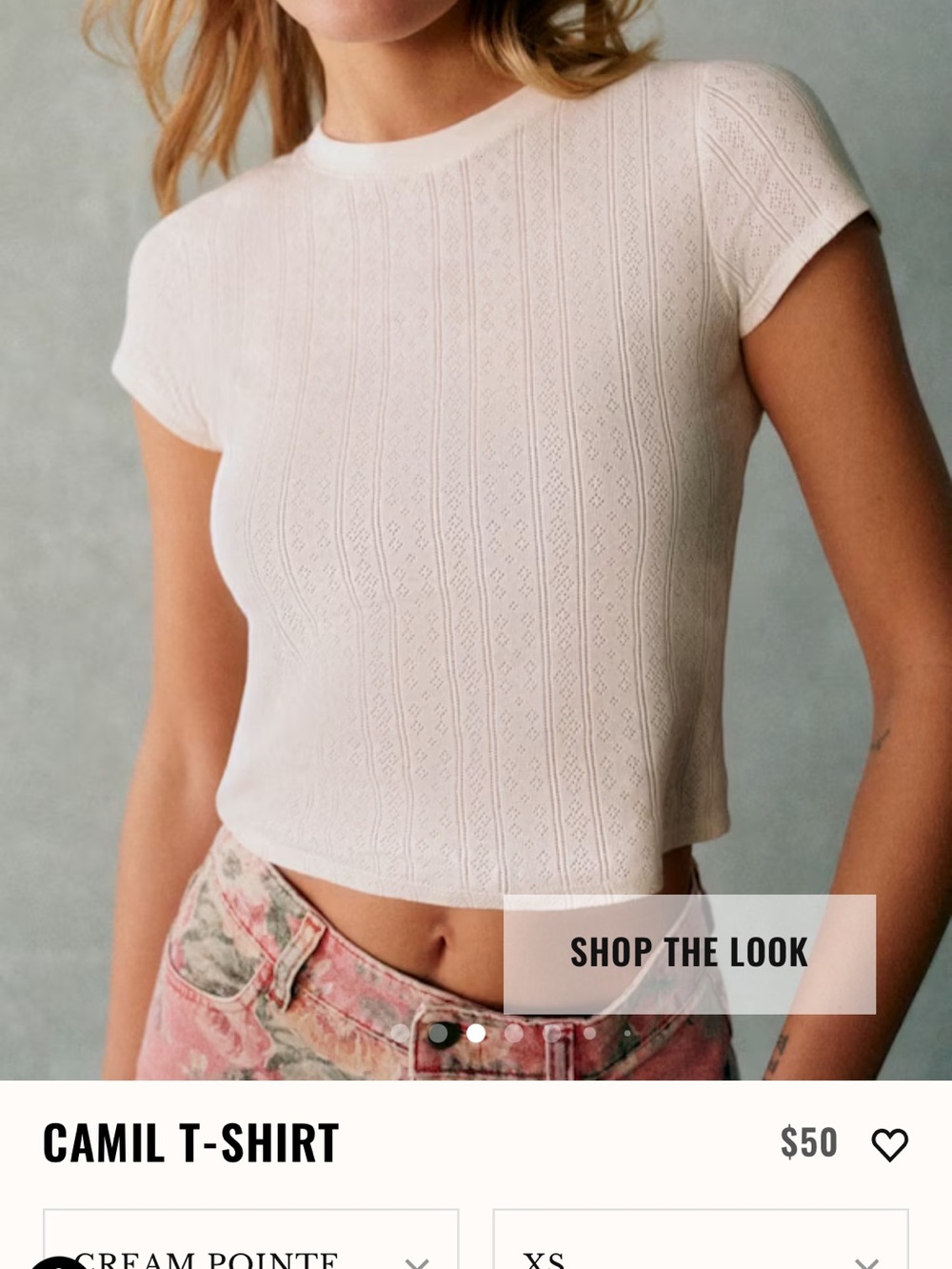 Sezane Camil Short-Sleeve Tee in Cream